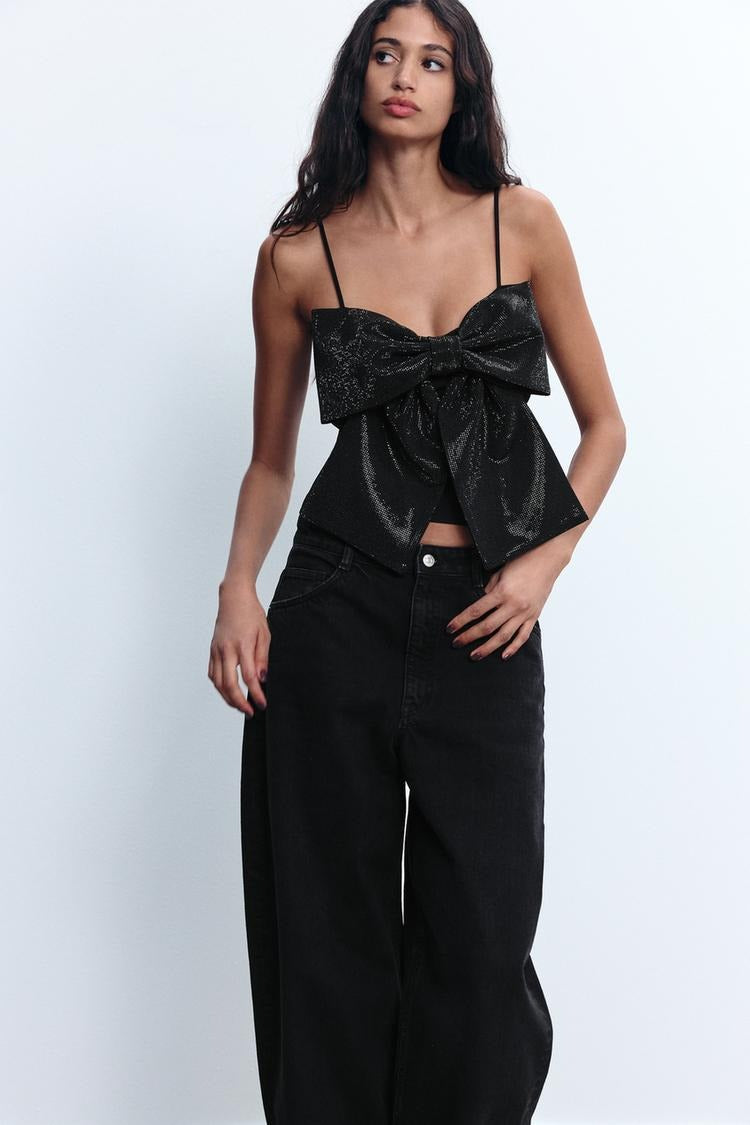 SparkleFit™ - Elegante Crop Top Met Strikdetail