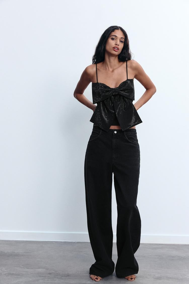 SparkleFit™ - Elegante Crop Top Met Strikdetail