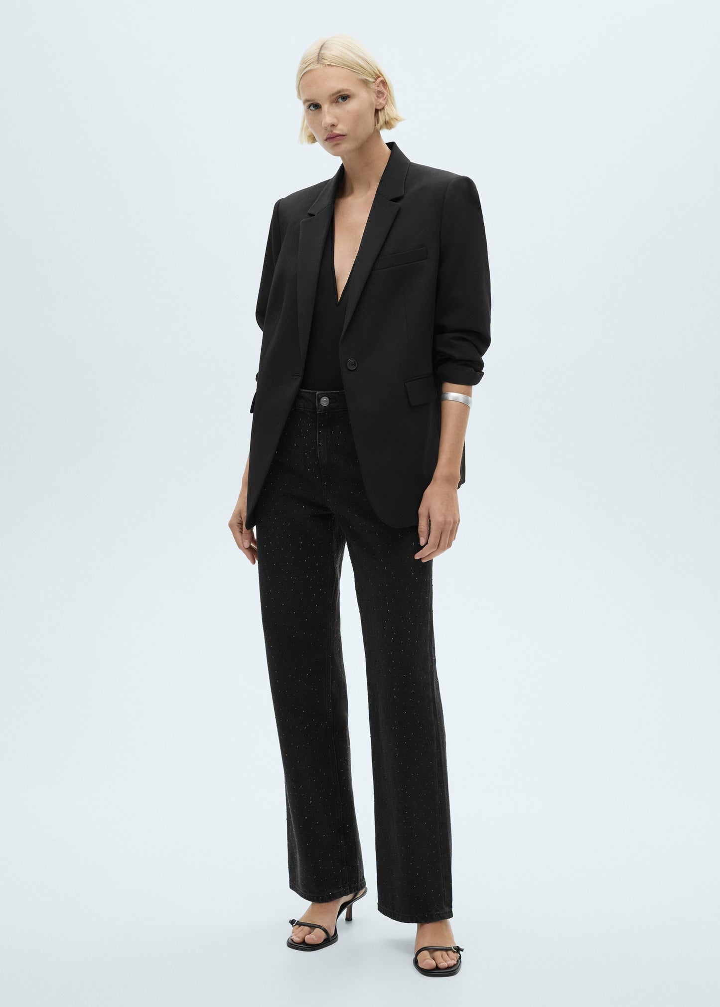 SparkleLine™ - Straight-Fit Jeans Met Strassdetails