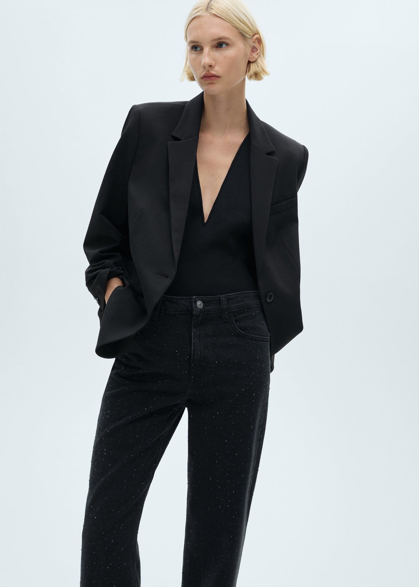 SparkleLine™ - Straight-Fit Jeans Met Strassdetails