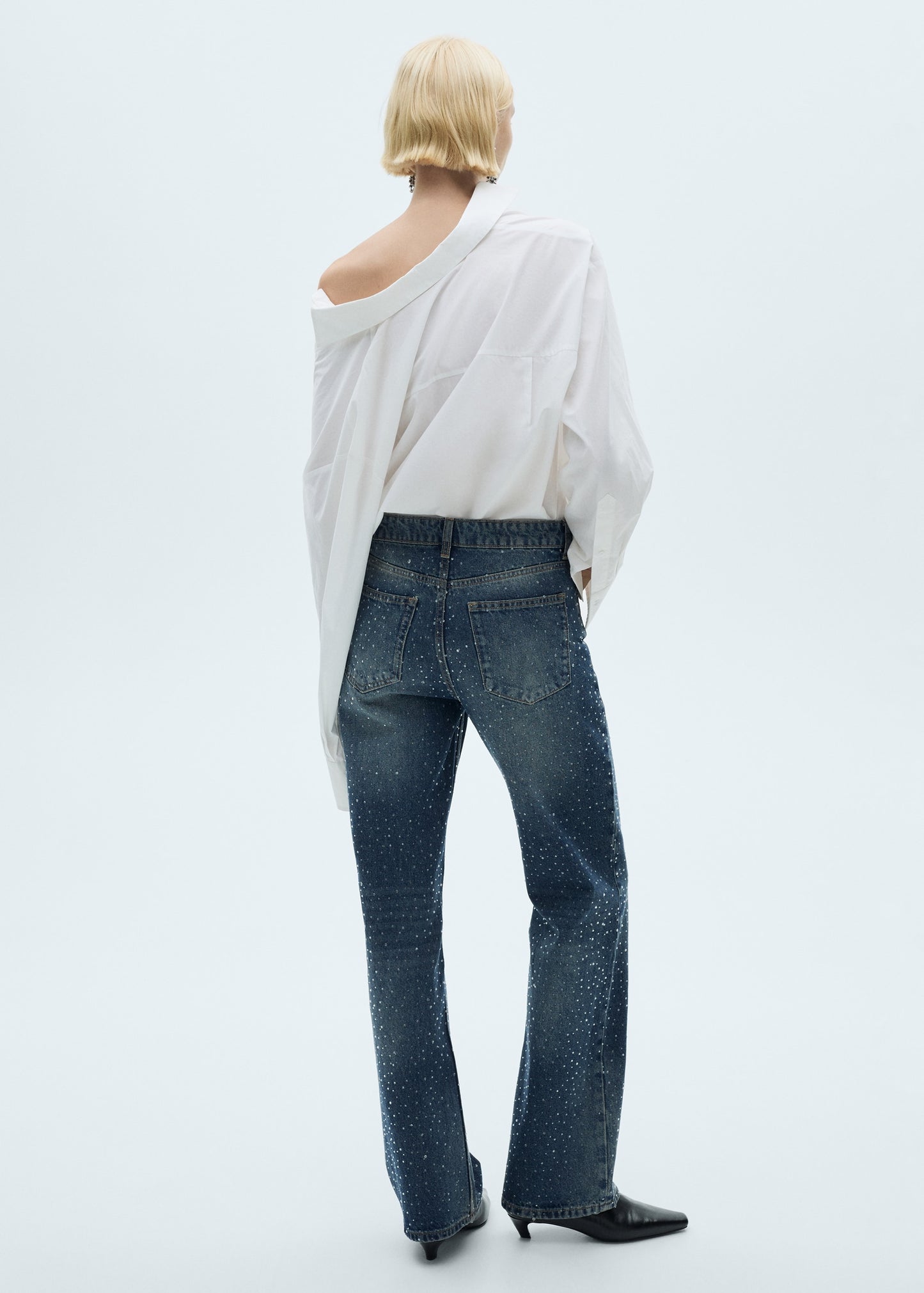 SparkleLine™ - Straight-Fit Jeans Met Strassdetails