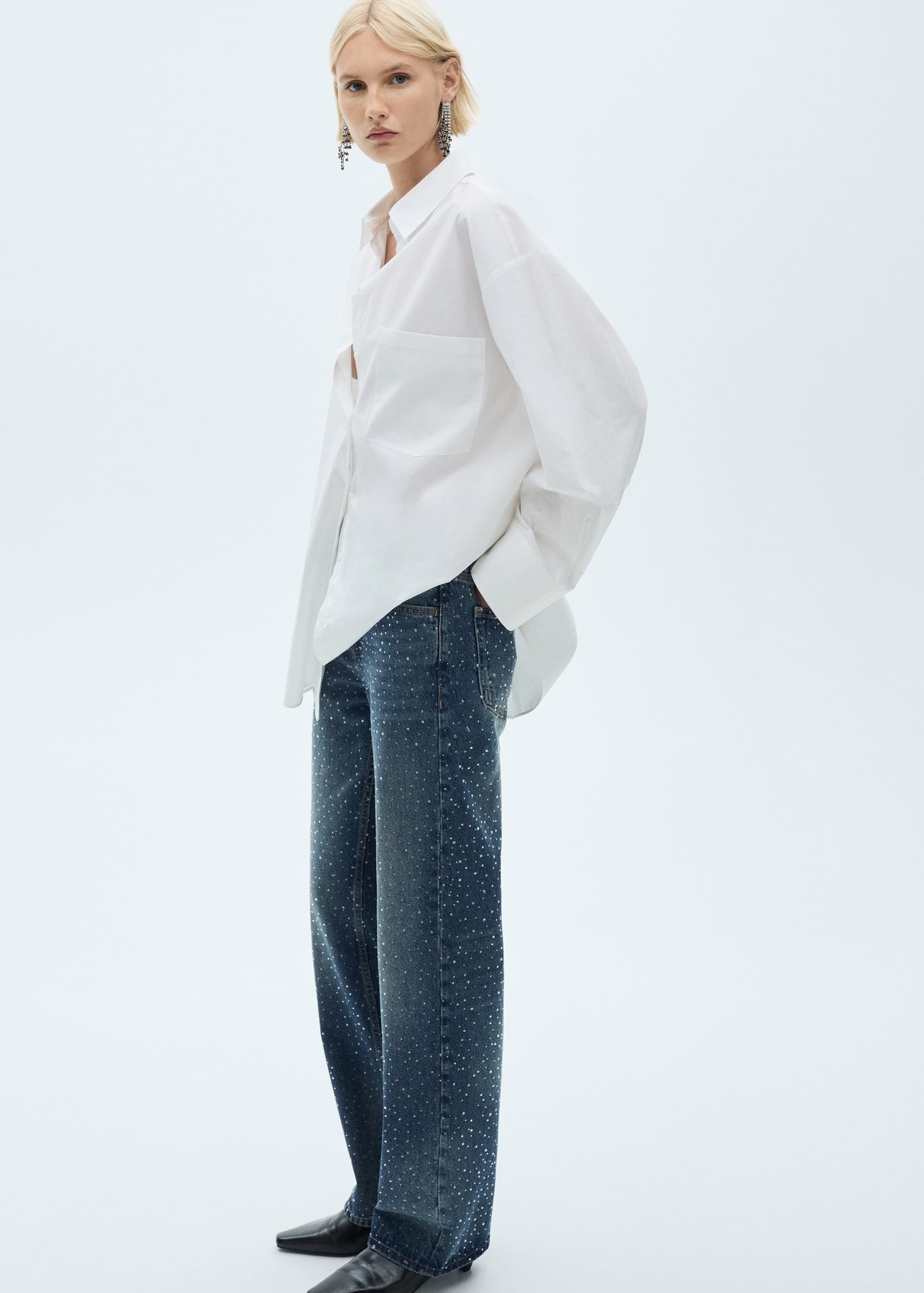 SparkleLine™ - Straight-Fit Jeans Met Strassdetails
