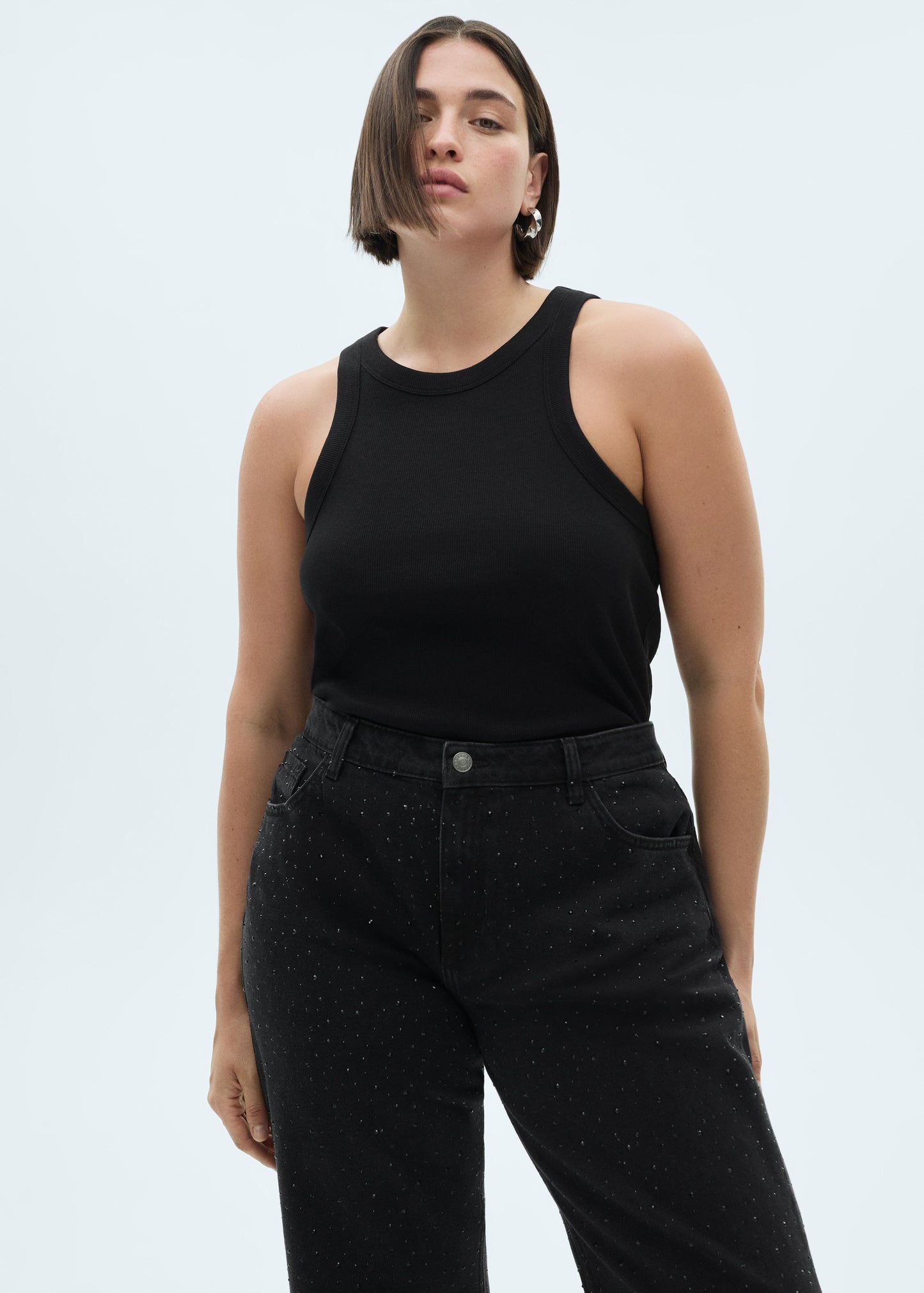 SparkleLine™ - Straight-Fit Jeans Met Strassdetails