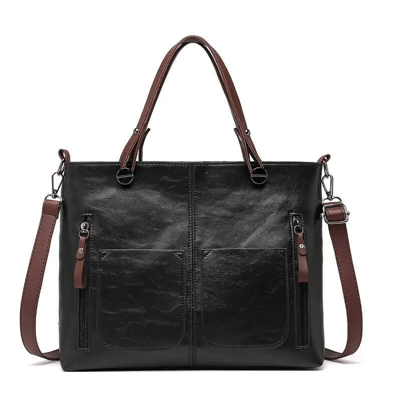 Luxo™ - Oude lederen schouderhandtas