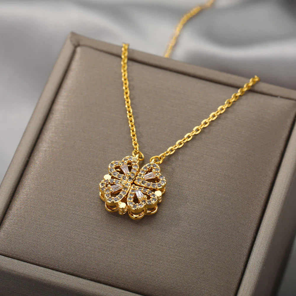 VitaCharm™ - Stijlvolle Klaver-naar-Hart Hanger Ketting