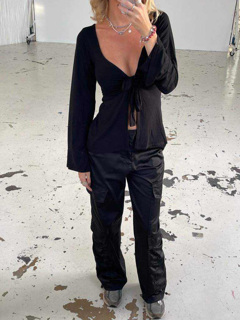 EveLace™ - Elegante Blouse met V-Hals en Strik