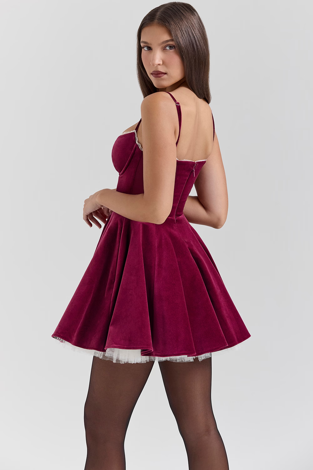 Sophistiqué™ Trendy Jurk met Luxe Fluwelen Afwerking