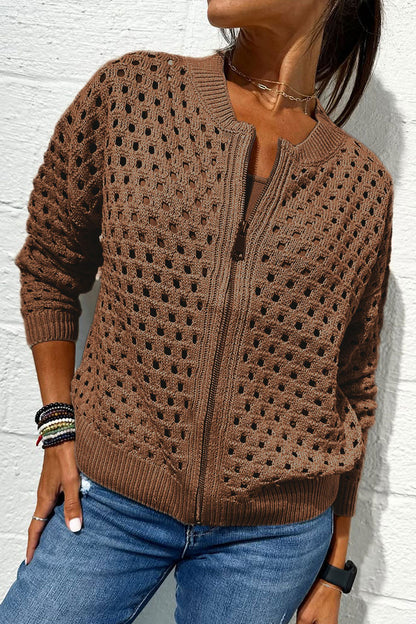 AirWeave™ Gebreide Ritssluiting Jas – Licht & Stijlvol