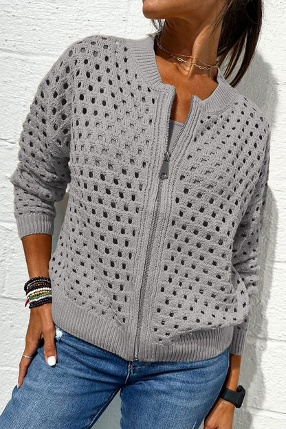 AirWeave™ Gebreide Ritssluiting Jas – Licht & Stijlvol