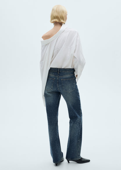 SparkleLine™ - Straight-Fit Jeans Met Strassdetails