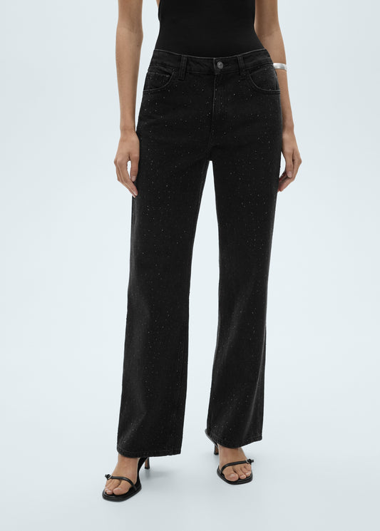 SparkleLine™ - Straight-Fit Jeans Met Strassdetails