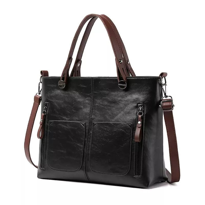 Luxo™ - Oude lederen schouderhandtas