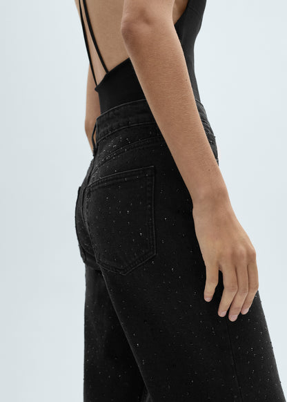 SparkleLine™ - Straight-Fit Jeans Met Strassdetails