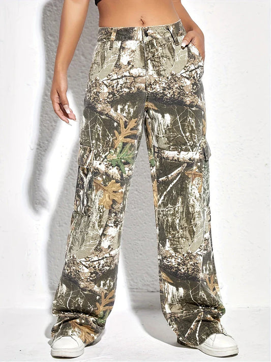 UrbanMove™ - Veelzijdige Denim Broek met Camouflageprint