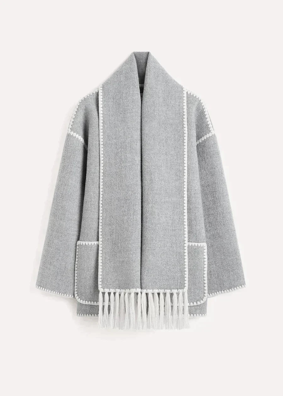 AutumnCharm™ Trendy Overjas met Ingebouwde Sjaal