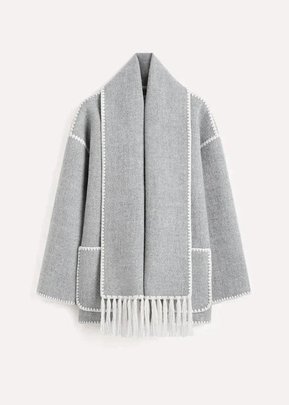 AutumnCharm™ Trendy Overjas met Ingebouwde Sjaal