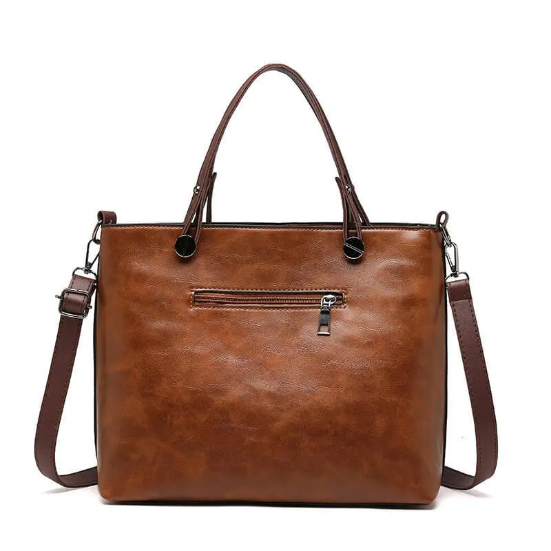 Luxo™ - Oude lederen schouderhandtas