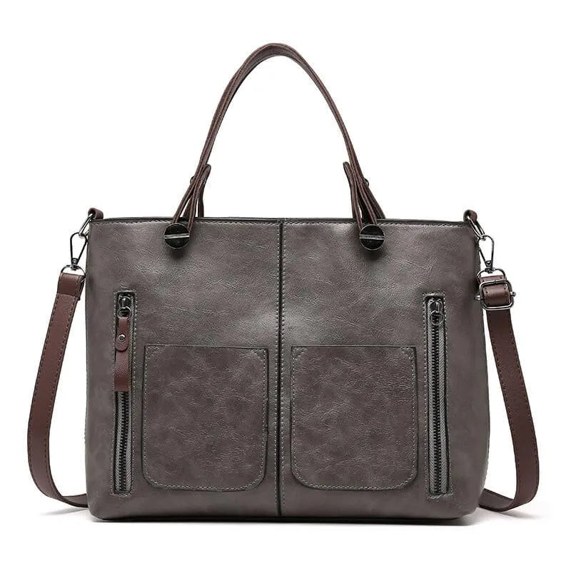 Luxo™ - Oude lederen schouderhandtas
