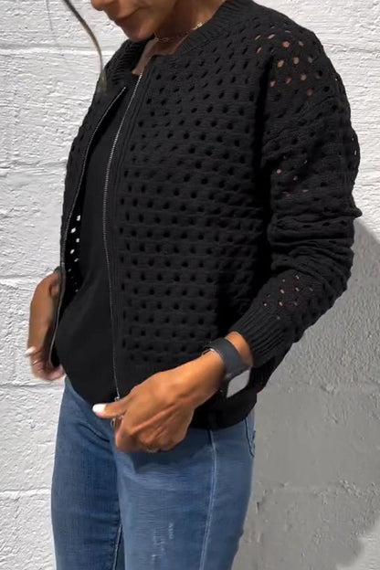 AirWeave™ Gebreide Ritssluiting Jas – Licht & Stijlvol