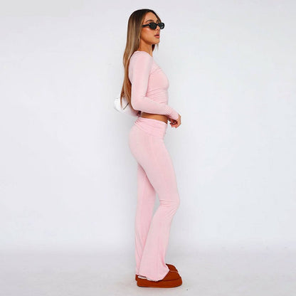 TrendyTwee™ Tweedelige Fashion Set met Hoge Taille Broek